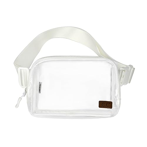 Funky Junque Umhängetaschen für Damen, verstellbarer Gürtelriemen, Bauchtasche, Schlingen, Taille, Geldbörse, Reisen, Essentials, Strand, Fitnessstudio, Elfenbein (transparent), Einheitsgröße von Funky Junque