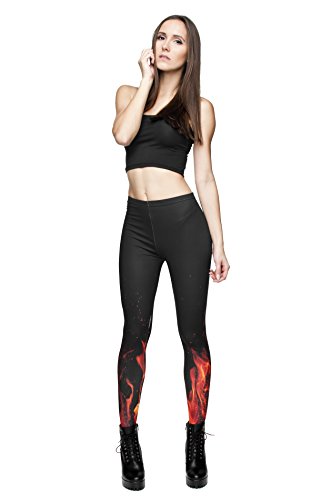Funky Planet Volldruck-Gamaschen-Frauen-Mädchen-Damen-Ganzkörperansicht 3D-Grafik-Galaxie, Sterne, Ombre, Aztec Stretchy Hosen dünne Hosen Workout Print Leggings (fire) von Funky Planet