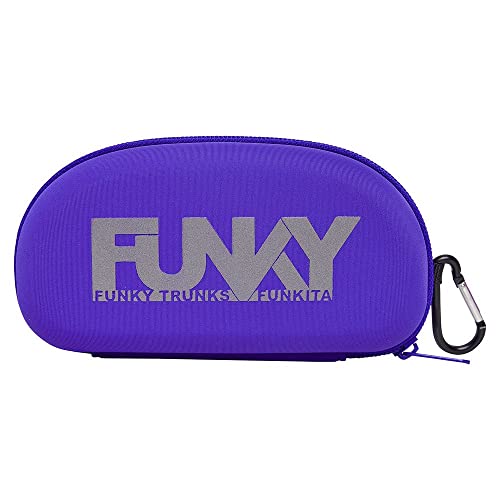 Funky Trunks Goggle Case - Hartes Kunststoff-Brillenetui in Grau, Retro-Design mit Reißverschluss von Funky Trunks