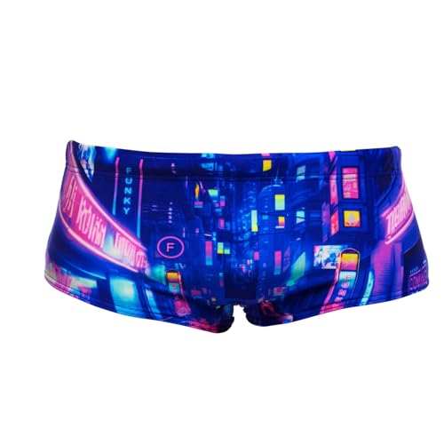 Funky Trunks Cyber City Badehose Herren Sidewinder Trunk chlorresistent, Größe:4 von Funky Trunks