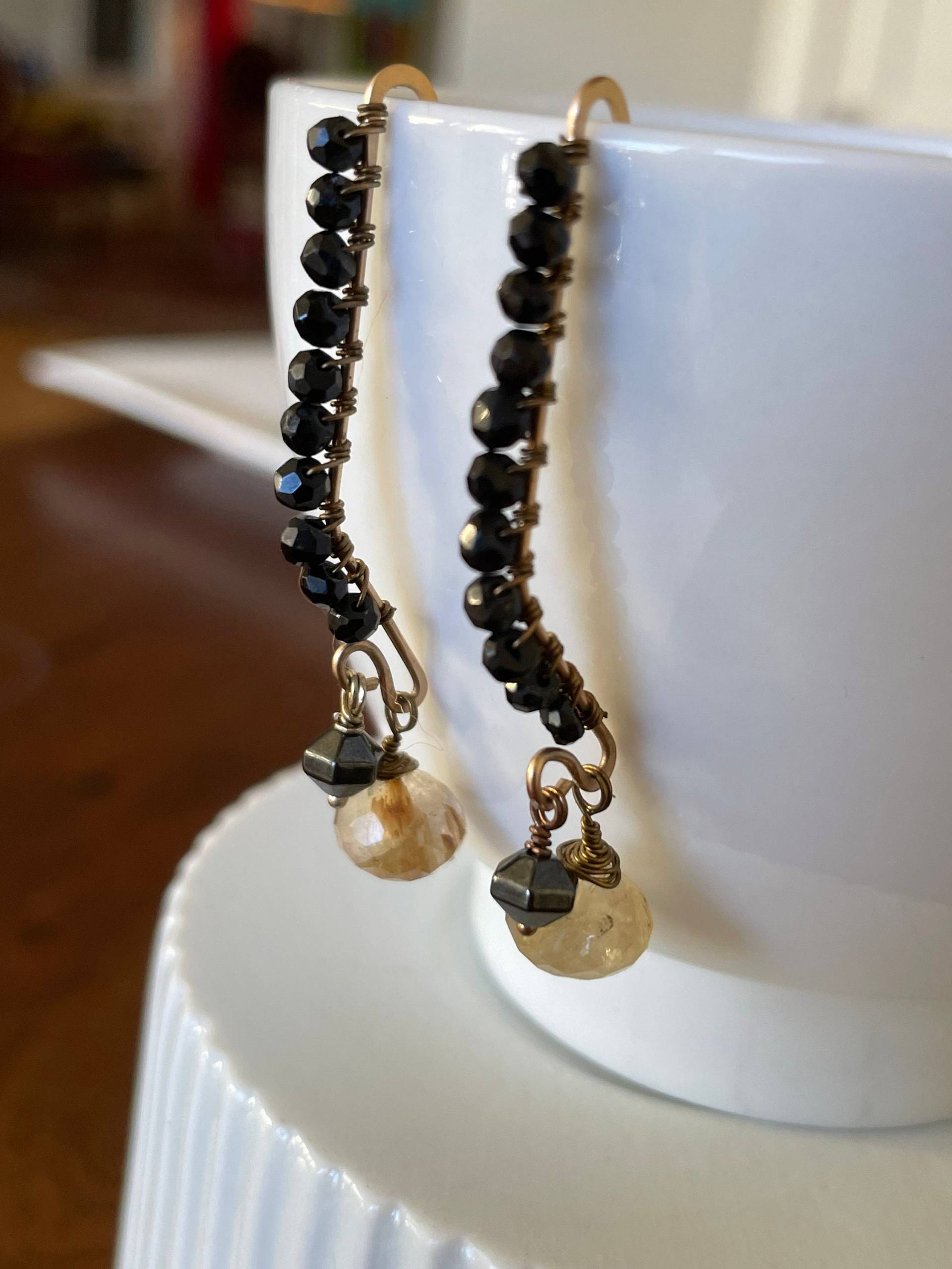 Ohrhänger Schwarz Und Gold Ohrhänger Schwarz Und Gold von FunkyFinery