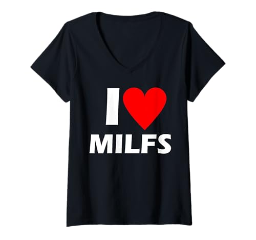 Damen Ich liebe Milfs T-Shirt mit V-Ausschnitt Damen Ich liebe Milfs T-Shirt mit V-Ausschnitt von FunkyFox Tees