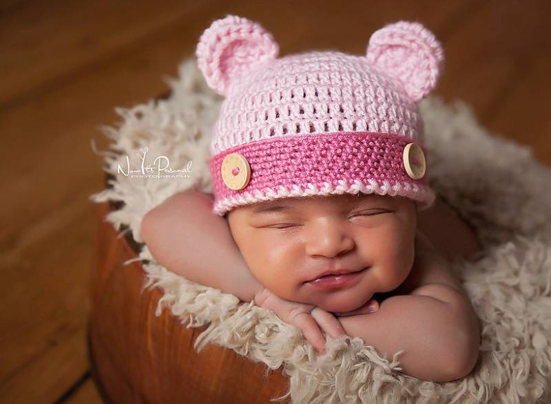 Baby Bär Mütze Teddy Mädchen Rosa Ohren Foto Requisite Bambus Tier Geschenk Frühes Frühchen Frühgeborene - 6 Monate von FunkyKnitsUK