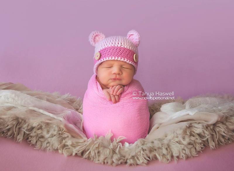 Baby Mädchen Bär Hut Teddy Rosa Häkeln Mütze Bambus Früh Frühchen Frühgeborene - 6 Monate Uk Verkäufer von FunkyKnitsUK