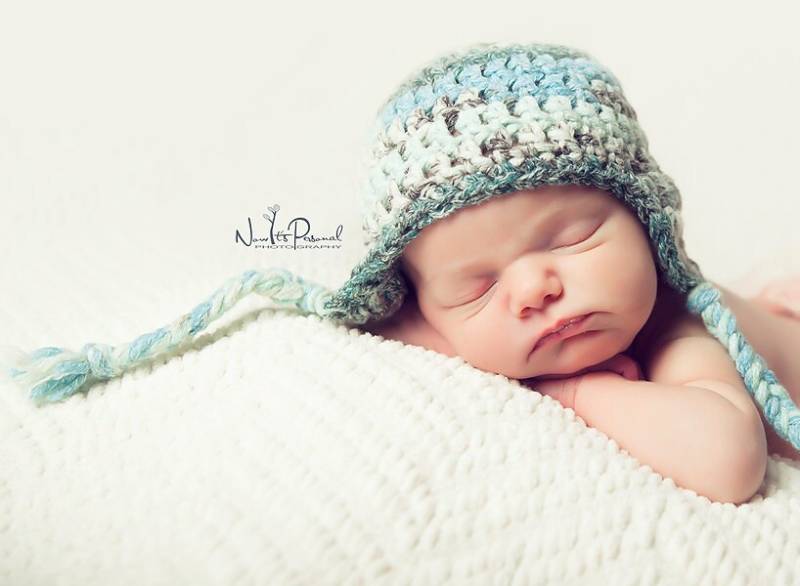 Hand Gehäkelte Baby Hut Mütze Ohr Klapp Krawatten Premium Unisex Junge Mädchen Dusche Geschenk Neugeborene - 12 Monate von FunkyKnitsUK