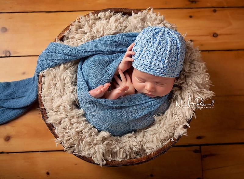 Handgehäkelte Baby-Junge-Hut-Mütze-Blau-Kappe Neugeborene-12 Monate von FunkyKnitsUK
