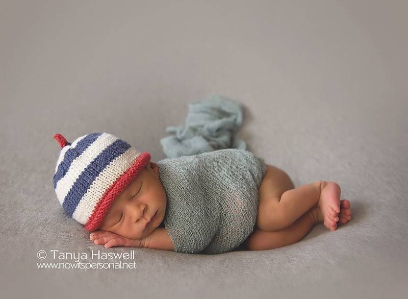 Handgestrickte Baby Jungen Hut Pixie Mütze Streifen Premium Cashmerino Seide Kleidung Dusche Geschenk Rot Weiß Blau Outfit Frühgeborenen -12 M von FunkyKnitsUK