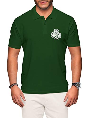 Irland Rugby-Poloshirt – Irisches Jersey, kurzärmeliges Oberteil, grünes gesticktes Abzeichen – für Herren-Polo-T-Shirts, Forrest Green, M von FunkyShirt