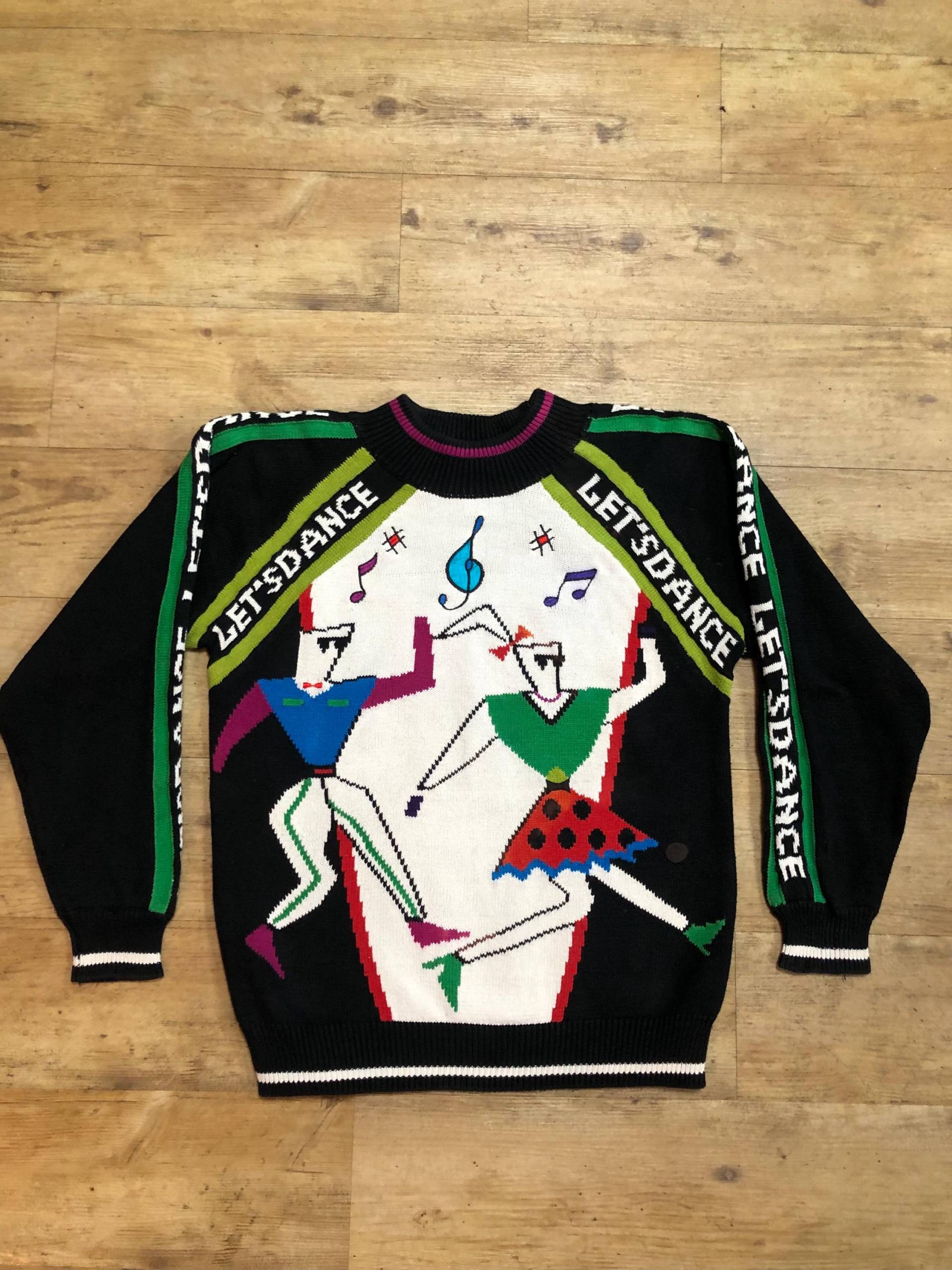 Joye+Fun Vintage Strickpullover Strick Stricker Retro Gr.s 80S 90S Sweater Let's Dance Sweatshirt Jacke Pullover Oversized Heavy Baumwolle Joye+Fun Vintage Strickpullover Strick Stricker Retro Gr.s 80S 90S Sweater Let's Dance Sweatshirt Jacke Pullover Oversized Heavy Baumwolle von FunkyVintageDortmund