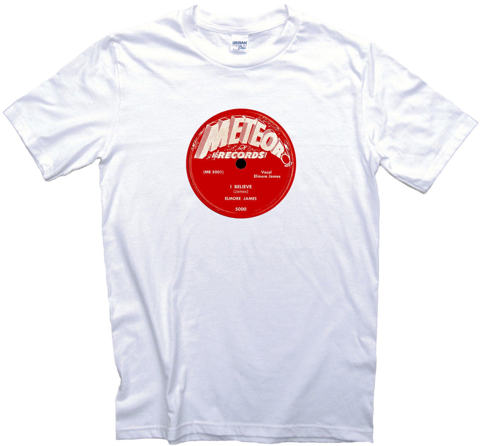 Meteor Records Blues Plattenfirma T-Shirt. Elmore James Musik 45 Rpm Hochwertige T-Shirt Meteor Records Blues Plattenfirma T-Shirt. Elmore James Musik 45 Rpm Hochwertige T-Shirt von Funkyzilla