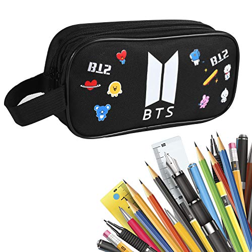 Funmo BTS Federmäppchen,BTS Pencil Bag,Federmäppchen mit großer Kapazität Federmäppchen Pencil Bag Pouch Schreibtisch-Organizer mit Mehreren Fächern für Jungen,Mädchen,Studenten und Bürobedarf von Funmo