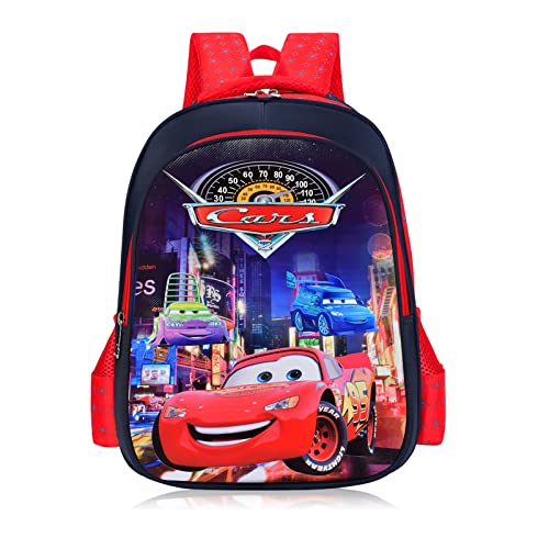 Funmo Kinderrucksack Jungen Lightning McQueen Rucksack Kinder Schule Lightning McQueen Kindergartenrucksack Jungen Tasche Cars Flash McQueen, 3D-Details, Rot von Funmo