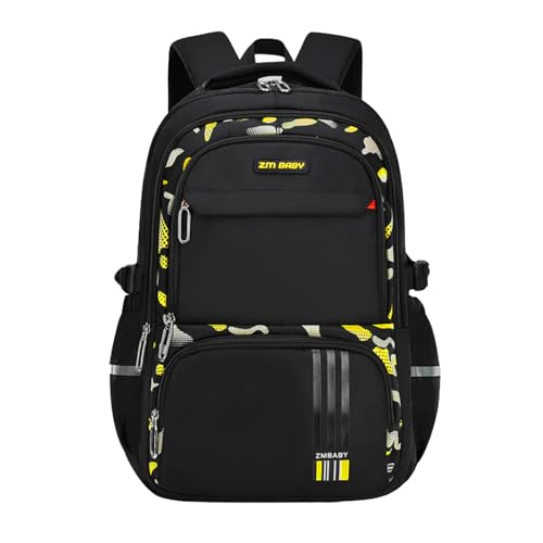 Schulrucksack Jungen Teenager Schulranzen Schulranzen Groß Ranzen Ergonomischem Kinder 15 Jahre School Bags for Boys Wasserdicht für Schultaschen Arbeit Reisen Daypack Schwarz von Funmo