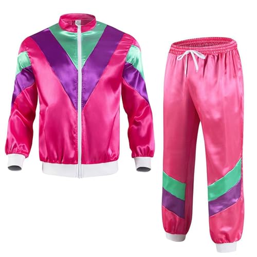 Funnity 80er 90er Jahre Outfit Herren Damen, 80er Jahre Trainingsanzug Fasching, 80er Jahre Outfit, Jogginganzug Karneval, Faschings Retro Trainingsanzug (M) von Funnity