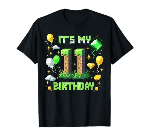 Birthday Boy Shirt It's My 11th Birthday Videospiel Pixel T-Shirt Birthday Boy Shirt It's My 11th Birthday Videospiel Pixel T-Shirt von Funny 11th Birthday Boy 11 Years Old Gifts