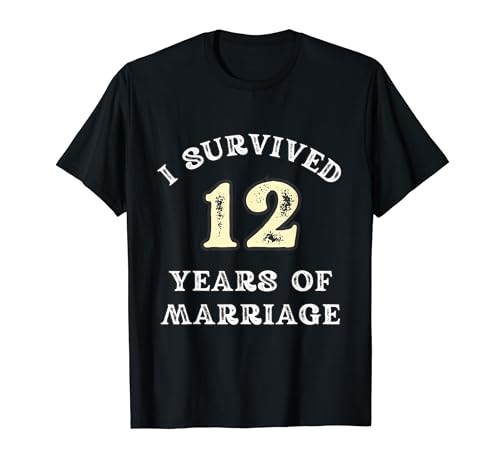 12 Jahre Ehe für Männer, Geschenke, 12. Hochzeitstag T-Shirt 12 Jahre Ehe für Männer, Geschenke, 12. Hochzeitstag T-Shirt von Funny 12 Years Marriage Survived