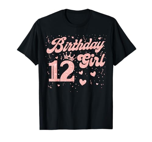 Mädchen zum 12. Geburtstag, rosa Krone, Happy 12 Jahre altes Mädchen, Damen T-Shirt Mädchen zum 12. Geburtstag, rosa Krone, Happy 12 Jahre altes Mädchen, Damen T-Shirt von Funny 12th Birthday Girl 12 Years Old Birthday Kid