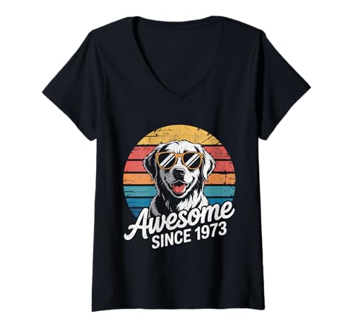 Damen Tolles Geschenk zum Geburtstag seit 1973 T-Shirt mit V-Ausschnitt Damen Tolles Geschenk zum Geburtstag seit 1973 T-Shirt mit V-Ausschnitt von Funny 1973 birthday gifts