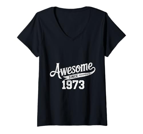 Damen Tolles Geschenk zum Geburtstag seit 1973 T-Shirt mit V-Ausschnitt Damen Tolles Geschenk zum Geburtstag seit 1973 T-Shirt mit V-Ausschnitt von Funny 1973 birthday gifts