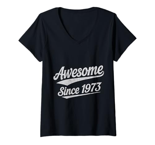 Damen Tolles Geschenk zum Geburtstag seit 1973 T-Shirt mit V-Ausschnitt Damen Tolles Geschenk zum Geburtstag seit 1973 T-Shirt mit V-Ausschnitt von Funny 1973 birthday gifts