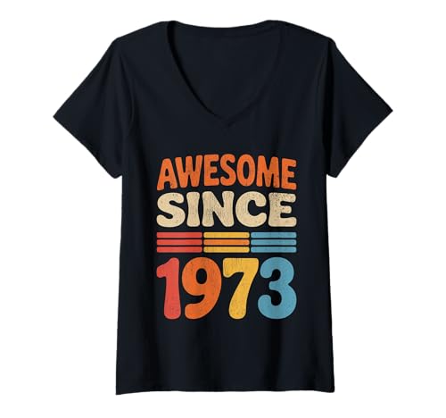 Damen Tolles Geschenk zum Geburtstag seit 1973 T-Shirt mit V-Ausschnitt Damen Tolles Geschenk zum Geburtstag seit 1973 T-Shirt mit V-Ausschnitt von Funny 1973 birthday gifts