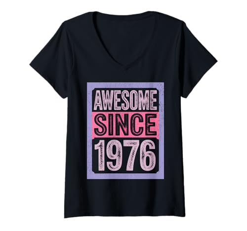 Damen Tolles Geschenk für den Geburtstag seit 1976 T-Shirt mit V-Ausschnitt Damen Tolles Geschenk für den Geburtstag seit 1976 T-Shirt mit V-Ausschnitt von Funny 1976 birthday gifts
