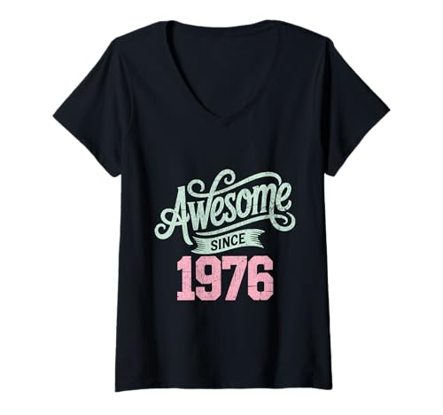 Damen Tolles Geschenk für den Geburtstag seit 1976 T-Shirt mit V-Ausschnitt von Funny 1976 birthday gifts