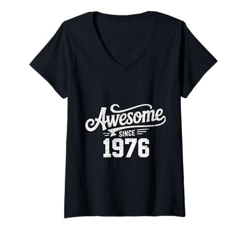 Damen Tolles Geschenk für den Geburtstag seit 1976 T-Shirt mit V-Ausschnitt Damen Tolles Geschenk für den Geburtstag seit 1976 T-Shirt mit V-Ausschnitt von Funny 1976 birthday gifts
