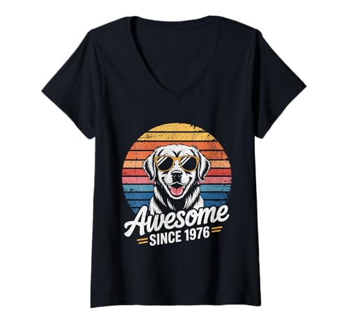 Damen Tolles Geschenk für den Geburtstag seit 1976 T-Shirt mit V-Ausschnitt von Funny 1976 birthday gifts