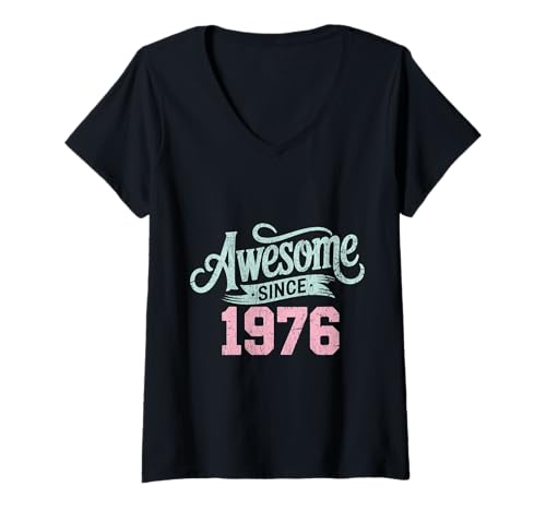Damen Tolles Geschenk für den Geburtstag seit 1976 T-Shirt mit V-Ausschnitt Damen Tolles Geschenk für den Geburtstag seit 1976 T-Shirt mit V-Ausschnitt von Funny 1976 birthday gifts