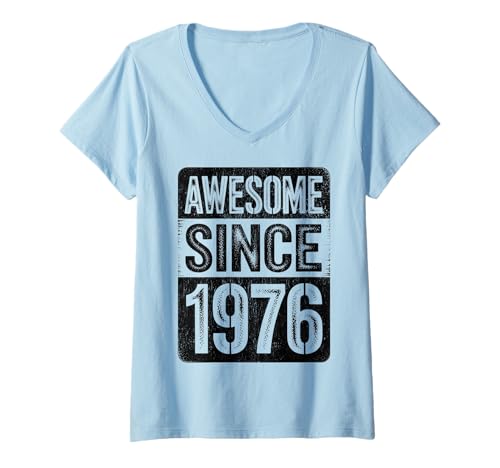 Damen Tolles Geschenk für den Geburtstag seit 1976 T-Shirt mit V-Ausschnitt von Funny 1976 birthday gifts