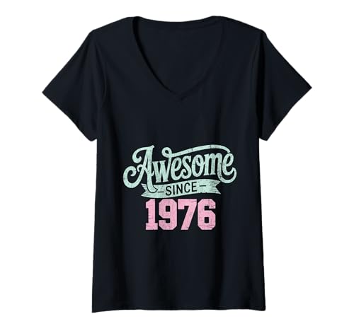Damen Tolles Geschenk für den Geburtstag seit 1976 T-Shirt mit V-Ausschnitt Damen Tolles Geschenk für den Geburtstag seit 1976 T-Shirt mit V-Ausschnitt von Funny 1976 birthday gifts