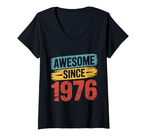 Damen Tolles Geschenk für den Geburtstag seit 1976 T-Shirt mit V-Ausschnitt von Funny 1976 birthday gifts