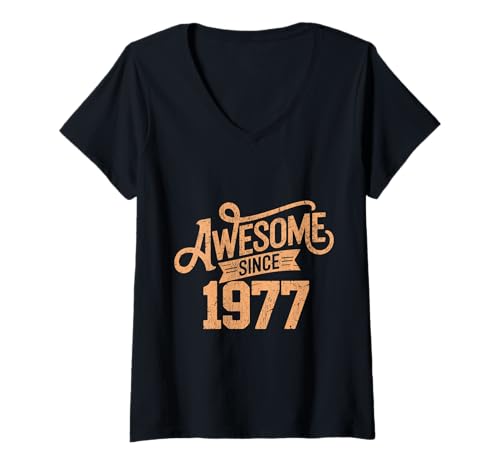 Damen Tolles Geschenk für den Geburtstag seit 1977 T-Shirt mit V-Ausschnitt Damen Tolles Geschenk für den Geburtstag seit 1977 T-Shirt mit V-Ausschnitt von Funny 1977 birthday gifts