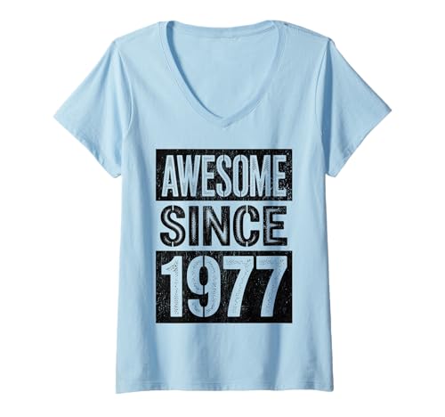 Damen Tolles Geschenk für den Geburtstag seit 1977 T-Shirt mit V-Ausschnitt Damen Tolles Geschenk für den Geburtstag seit 1977 T-Shirt mit V-Ausschnitt von Funny 1977 birthday gifts