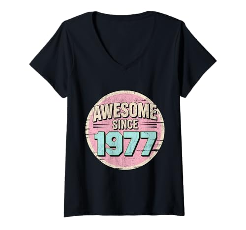 Damen Tolles Geschenk für den Geburtstag seit 1977 T-Shirt mit V-Ausschnitt Damen Tolles Geschenk für den Geburtstag seit 1977 T-Shirt mit V-Ausschnitt von Funny 1977 birthday gifts