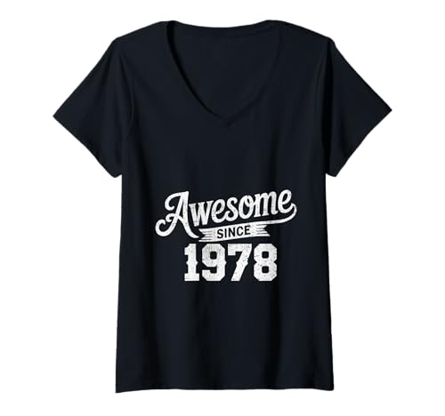 Damen Tolles Geschenk für den Geburtstag seit 1978 T-Shirt mit V-Ausschnitt Damen Tolles Geschenk für den Geburtstag seit 1978 T-Shirt mit V-Ausschnitt von Funny 1978 birthday gifts