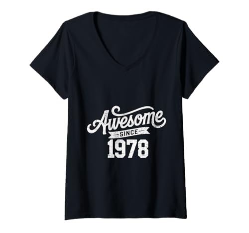 Damen Tolles Geschenk für den Geburtstag seit 1978 T-Shirt mit V-Ausschnitt Damen Tolles Geschenk für den Geburtstag seit 1978 T-Shirt mit V-Ausschnitt von Funny 1978 birthday gifts