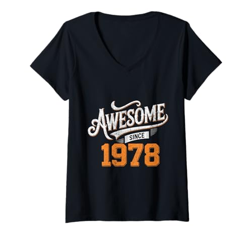 Damen Tolles Geschenk für den Geburtstag seit 1978 T-Shirt mit V-Ausschnitt Damen Tolles Geschenk für den Geburtstag seit 1978 T-Shirt mit V-Ausschnitt von Funny 1978 birthday gifts