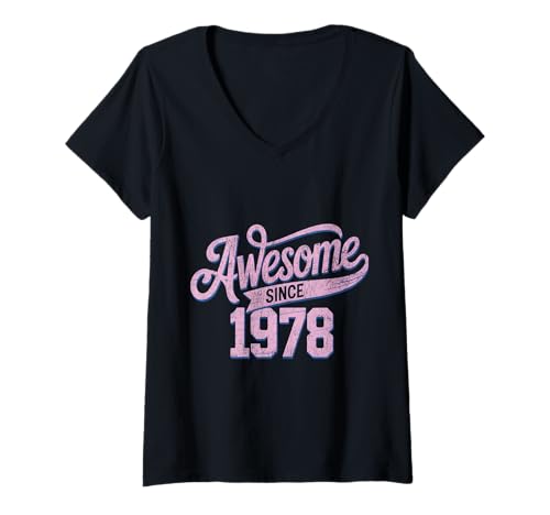 Damen Tolles Geschenk für den Geburtstag seit 1978 T-Shirt mit V-Ausschnitt Damen Tolles Geschenk für den Geburtstag seit 1978 T-Shirt mit V-Ausschnitt von Funny 1978 birthday gifts