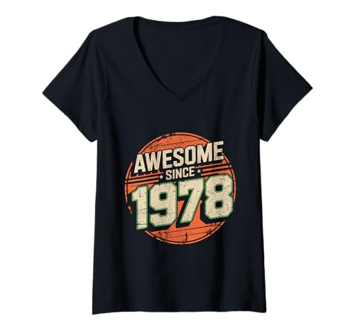 Damen Tolles Geschenk für den Geburtstag seit 1978 T-Shirt mit V-Ausschnitt Damen Tolles Geschenk für den Geburtstag seit 1978 T-Shirt mit V-Ausschnitt von Funny 1978 birthday gifts