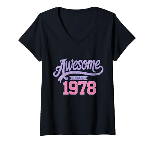 Damen Tolles Geschenk für den Geburtstag seit 1978 T-Shirt mit V-Ausschnitt Damen Tolles Geschenk für den Geburtstag seit 1978 T-Shirt mit V-Ausschnitt von Funny 1978 birthday gifts