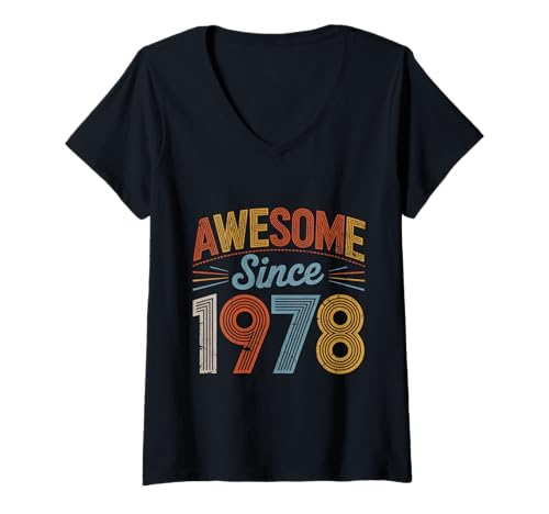Damen Tolles Geschenk für den Geburtstag seit 1978 T-Shirt mit V-Ausschnitt Damen Tolles Geschenk für den Geburtstag seit 1978 T-Shirt mit V-Ausschnitt von Funny 1978 birthday gifts