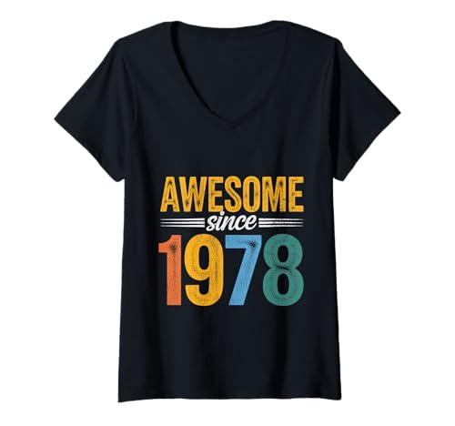 Damen Tolles Geschenk für den Geburtstag seit 1978 T-Shirt mit V-Ausschnitt Damen Tolles Geschenk für den Geburtstag seit 1978 T-Shirt mit V-Ausschnitt von Funny 1978 birthday gifts