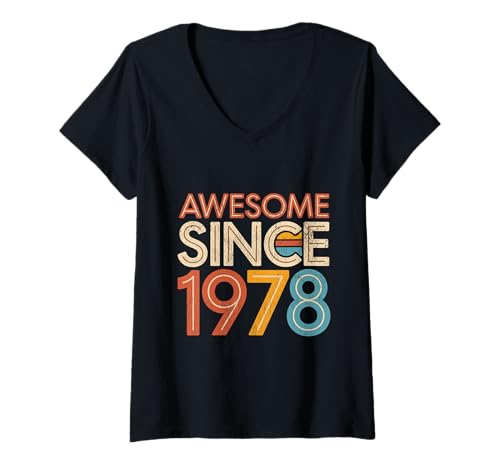 Damen Tolles Geschenk für den Geburtstag seit 1978 T-Shirt mit V-Ausschnitt Damen Tolles Geschenk für den Geburtstag seit 1978 T-Shirt mit V-Ausschnitt von Funny 1978 birthday gifts