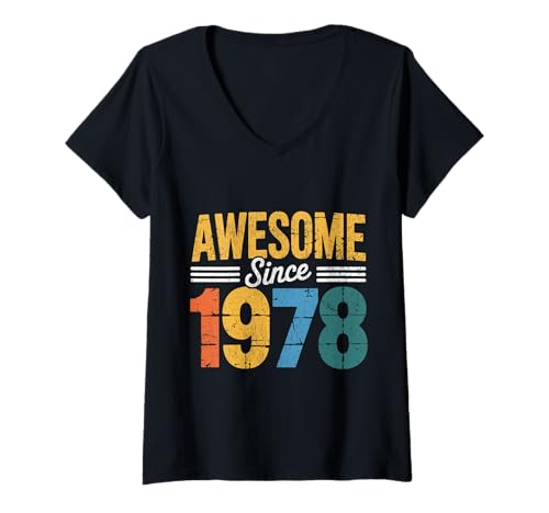 Damen Tolles Geschenk für den Geburtstag seit 1978 T-Shirt mit V-Ausschnitt Damen Tolles Geschenk für den Geburtstag seit 1978 T-Shirt mit V-Ausschnitt von Funny 1978 birthday gifts