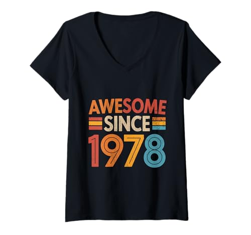 Damen Tolles Geschenk für den Geburtstag seit 1978 T-Shirt mit V-Ausschnitt Damen Tolles Geschenk für den Geburtstag seit 1978 T-Shirt mit V-Ausschnitt von Funny 1978 birthday gifts