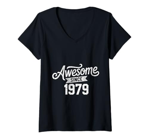 Damen Tolles Geschenk seit 1979 Geburtstag 1979 T-Shirt mit V-Ausschnitt Damen Tolles Geschenk seit 1979 Geburtstag 1979 T-Shirt mit V-Ausschnitt von Funny 1979 birthday gifts