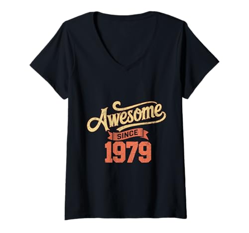 Damen Tolles Geschenk seit 1979 Geburtstag 1979 T-Shirt mit V-Ausschnitt Damen Tolles Geschenk seit 1979 Geburtstag 1979 T-Shirt mit V-Ausschnitt von Funny 1979 birthday gifts