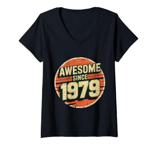 Damen Tolles Geschenk seit 1979 Geburtstag 1979 T-Shirt mit V-Ausschnitt Damen Tolles Geschenk seit 1979 Geburtstag 1979 T-Shirt mit V-Ausschnitt von Funny 1979 birthday gifts